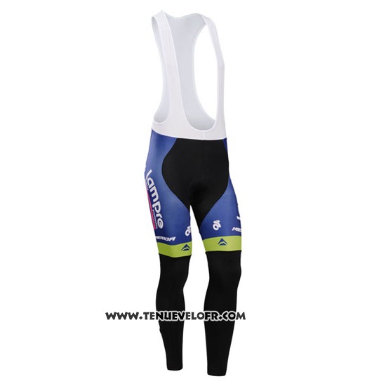 2014 Maillot Ciclismo Lampre Merida Rose et Bleu Manches Longues et Cuissard